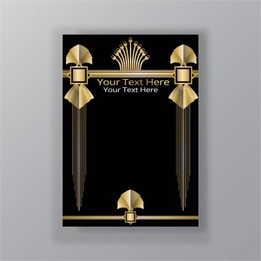 Art Deco sayfa şablonu, web ve baskı için retro stil,