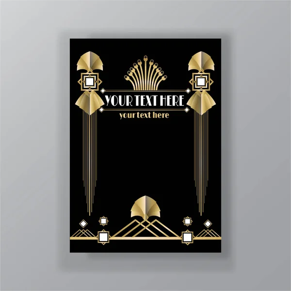 Art Deco sayfa şablonu, web ve baskı için retro stil,