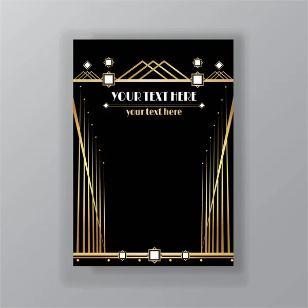 Art Deco pagina sjabloon, retro stijl voor web en print, — Stockvector