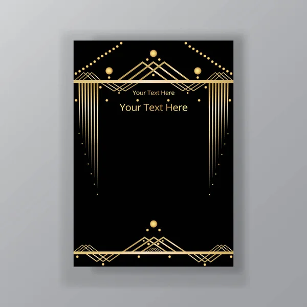 Art Deco sayfa şablonu, web ve baskı için retro stil,