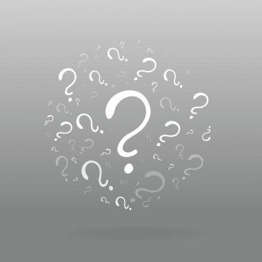 Soru işaretleri renkli vektör illüstrasyon, sorun ve öncelik