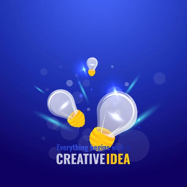 Light bulb and bokeh lights, innovation smart inspiration indus — Stock Vector