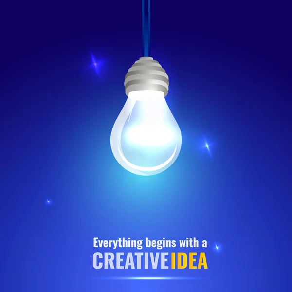 灯泡和散景灯，创新智能灵感Indus — 图库矢量图片