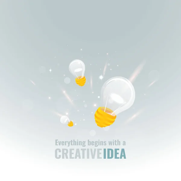 灯泡和散景灯，创新智能灵感Indus — 图库矢量图片