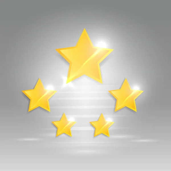 Five star golden rating, feedback creative vector illustration w