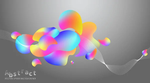 Design de cartaz líquido e fluido futurista, criativo colorido con — Vetor de Stock