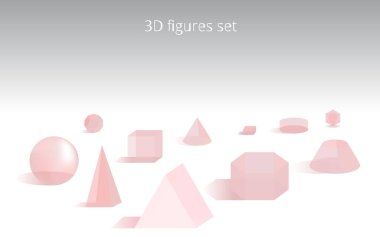 Şeffaf 3D ilkel kompozisyon, ağ ve yazdırma için gerçekçi vektör illüstrasyonu, geometrik yaratıcı tasarım 