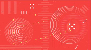 Soyut geometrik arkaplan, web ve baskı için moda dekorasyon. Yaratıcı parlak fütüristik hareket şablonu, geniş vektör