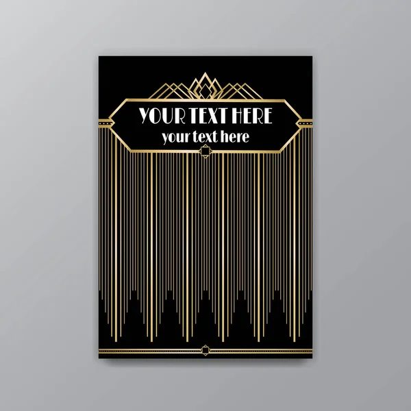 Art Deco Elegante Pagina Template Gatsby Stijl Voor Web Print — Stockvector