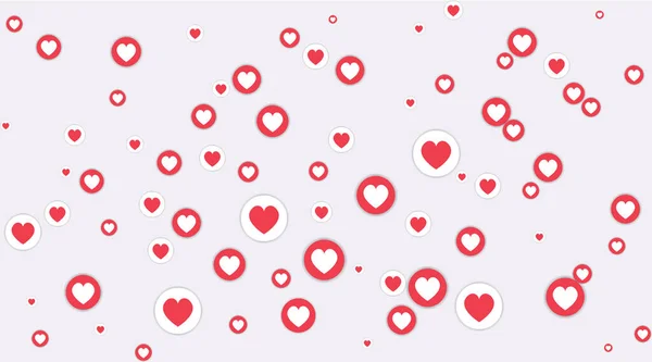 Abstract Background Preview Template Likes Hearts Happy Live Social Media — Stock Vector
