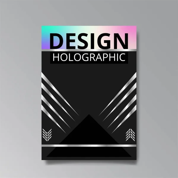 Holografische Abstracte Paginasjabloon Retro Wave Glitch Creatieve Hipster Neon Pastel — Stockvector