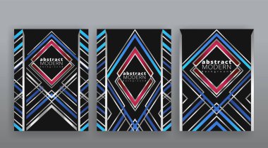 Soyut sayfa şablonları seti, retro dalga yaratıcı hipster, gümüş metalik teknoloji gerilemesi. Zarif geometrik yaratıcı fütüristik kapak, 90 'ların tarzı, afişler, yaratıcı modern tasarım, el ilanı, yüksek teknoloji