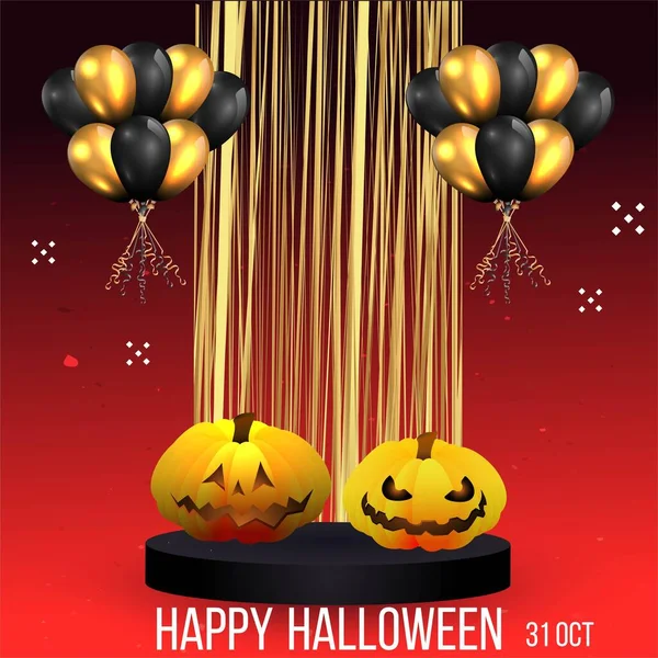 Vente Halloween Événement Fête Avec Citrouille — Image vectorielle