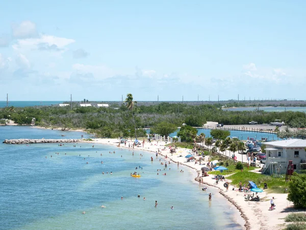 Calusa Beach, Florida Keys, Florida, USA. Bahia Honda State Park. Peopke enjoying the beautiful beach in a hot summer day