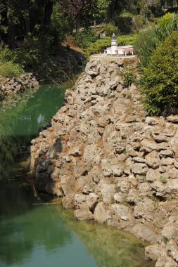 Editoryal kullanım. İspanya, Catalunya tr Miniatura park, Ağustos 2018