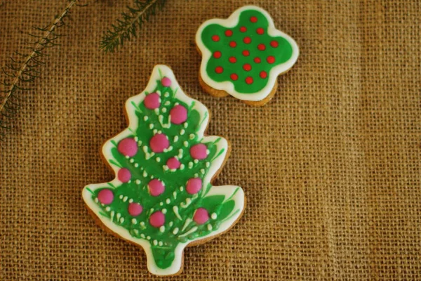 Pão Gengibre Tradicional Para Véspera Natal Decoração Doce Para Ano — Fotografia de Stock