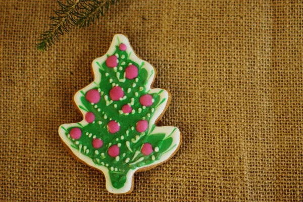 Pão Gengibre Tradicional Para Véspera Natal Decoração Doce Para Ano — Fotografia de Stock