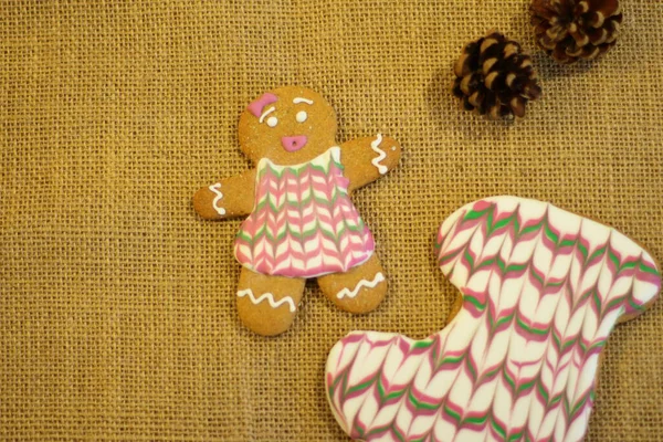 Pão Gengibre Tradicional Para Véspera Natal Decoração Doce Para Ano — Fotografia de Stock