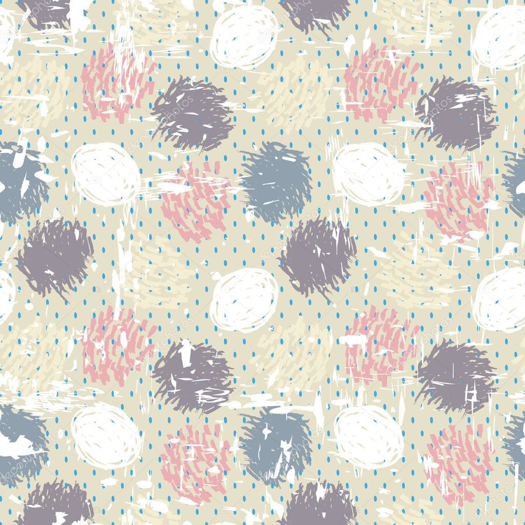 Pleasant gentle textiles for home. Vector background. Shabby wallpaper. Seamless pattern.