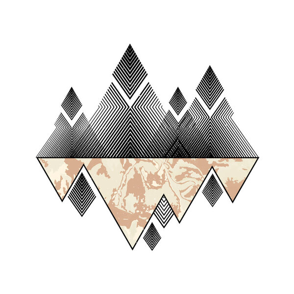 Geomerty design composition.Vector geometric triangle background, abstract mountains.Conceptual background.Flat design, with minimal elements.Use for card, poster, brochure,banner,web. Fashion print.