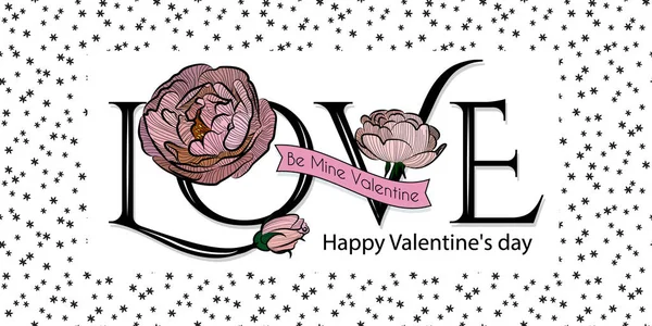 Feliz Dia Dos Namorados Com Amor Ilustração Vetorial Isolada Fundo —  Vetores de Stock