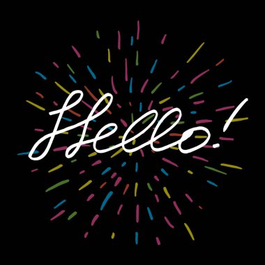 Metin Merhaba. Vektör yazı. En iyi sanat.