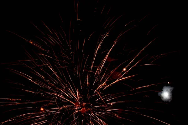 Vuurwerk Lichten Nachtelijke Hemel — Stockfoto