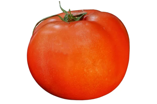 Reife Rote Tomate Auf Weißem Isoliertem Hintergrund — Stockfoto