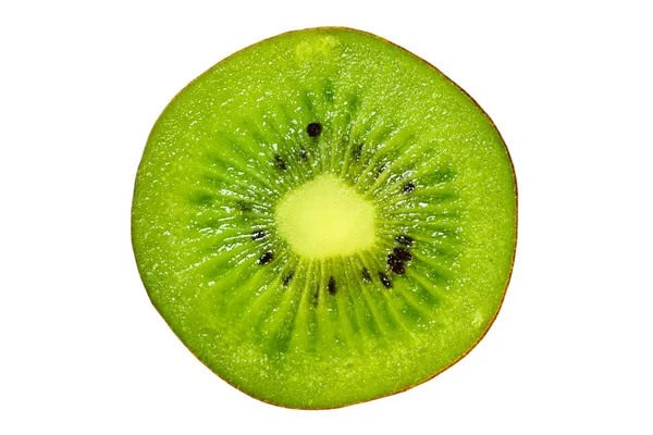 Kiwi Corte Frutas Fundo Branco Isolado — Fotografia de Stock