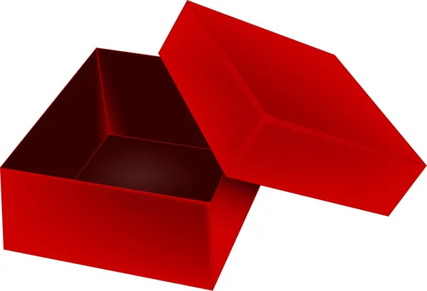 Порожня Червона Коробка Відкритою Кришкою — стоковий вектор