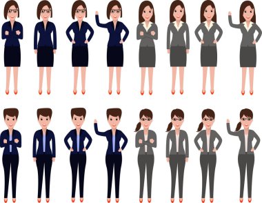 küme dört iş kadının dört farklı teşkil etmektedir