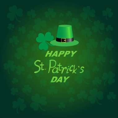 St Patrick's Day için yeşil şapkalı tebrik kartı