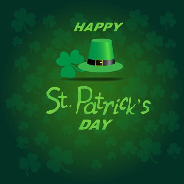 St Patrick's Day için yeşil şapkalı tebrik kartı