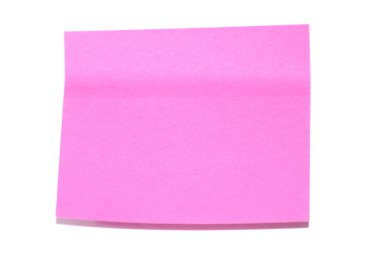 Beyaz arka plan üzerinde pembe etiket. izole