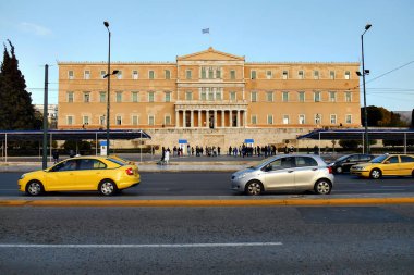 Athens, Yunanistan - 22 Mart 2016: Parlamento Binası görünümünü.