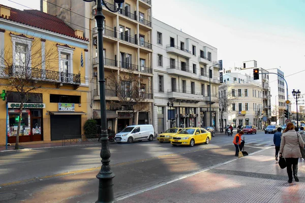 Athens Yunanistan Mart 2016 Atina Sokaklarında Görünümlerini — Stok fotoğraf