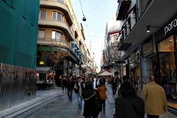 Athens Yunanistan Mart 2016 Atina Sokaklarında Görünümlerini — Stok fotoğraf