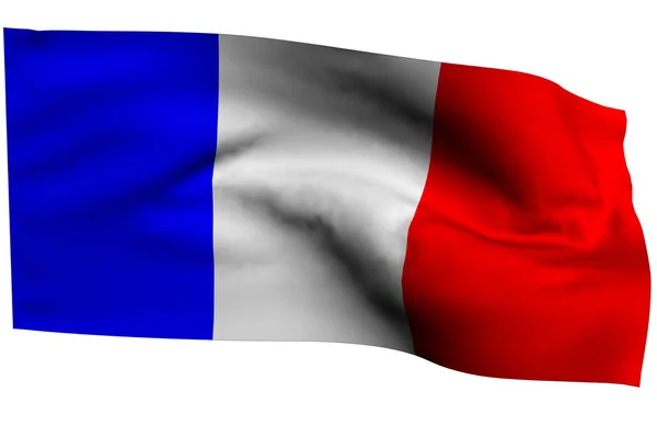 Waving Flag France White Background Isolate — Stock Photo, Image