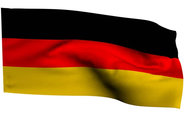 Σημαία Της Γερμανίας Λευκό Φόντο Απομόνωσε — Φωτογραφία Αρχείου