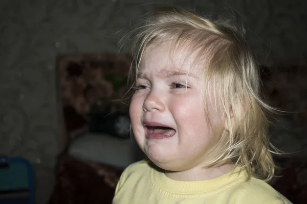 Retrato Una Niña Llorando —  Fotos de Stock