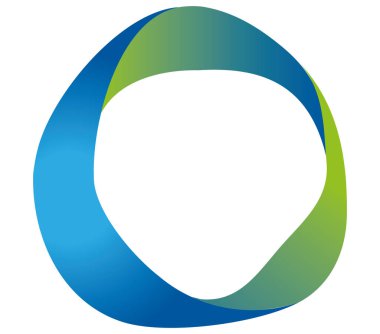 Mobius yeşiller ve maviler içinde döngü