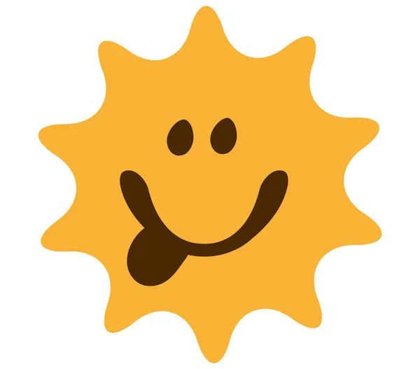 Smiling Sun Licking Taste — Stock Vector