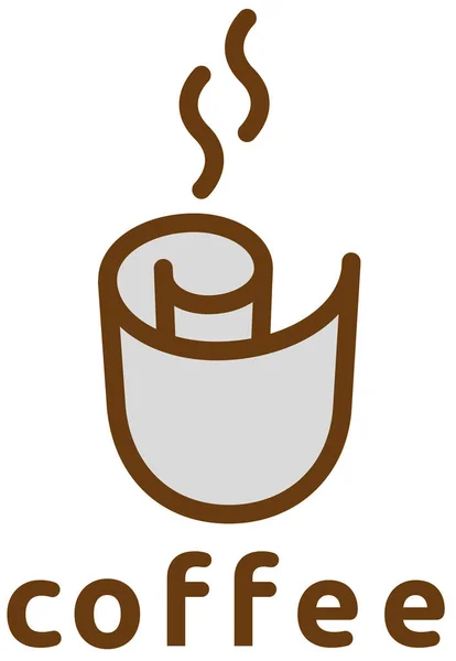 Logo Café Tasse Torsadée Chaude — Image vectorielle