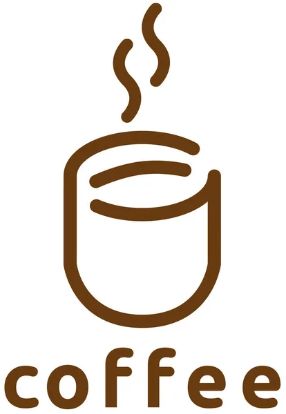 Minimalistic Coffee Shop Logo Hot Cup Coffee Grain — Stock Vector