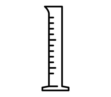 Laboratuvar teknesi, ölçekli cam ölçü kabı.