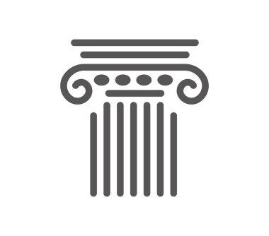 Eski bir sütunun başı. Doğrusal çizim.