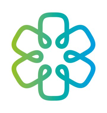 Yuvarlak dikdörtgen yapraklı bir çiçeğin doğrusal çizimi