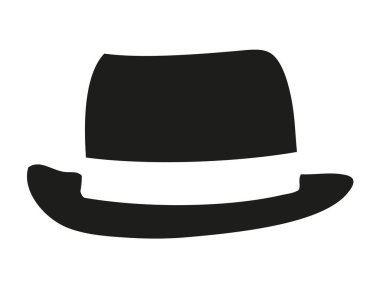 Beyaz bantlı siyah şapkalı siluet