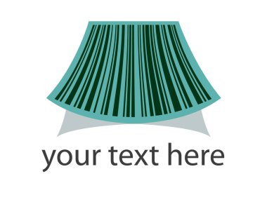 Barkodlu yeşil dikdörtgen ve gölgesi