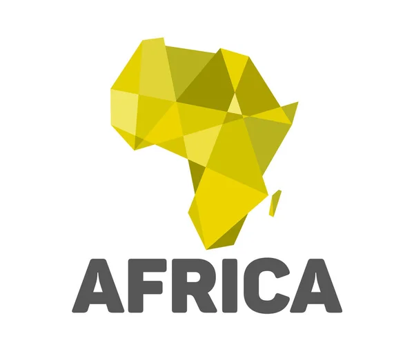 Forma Del Continente Africano Tonos Verdes Amarillos — Vector de stock